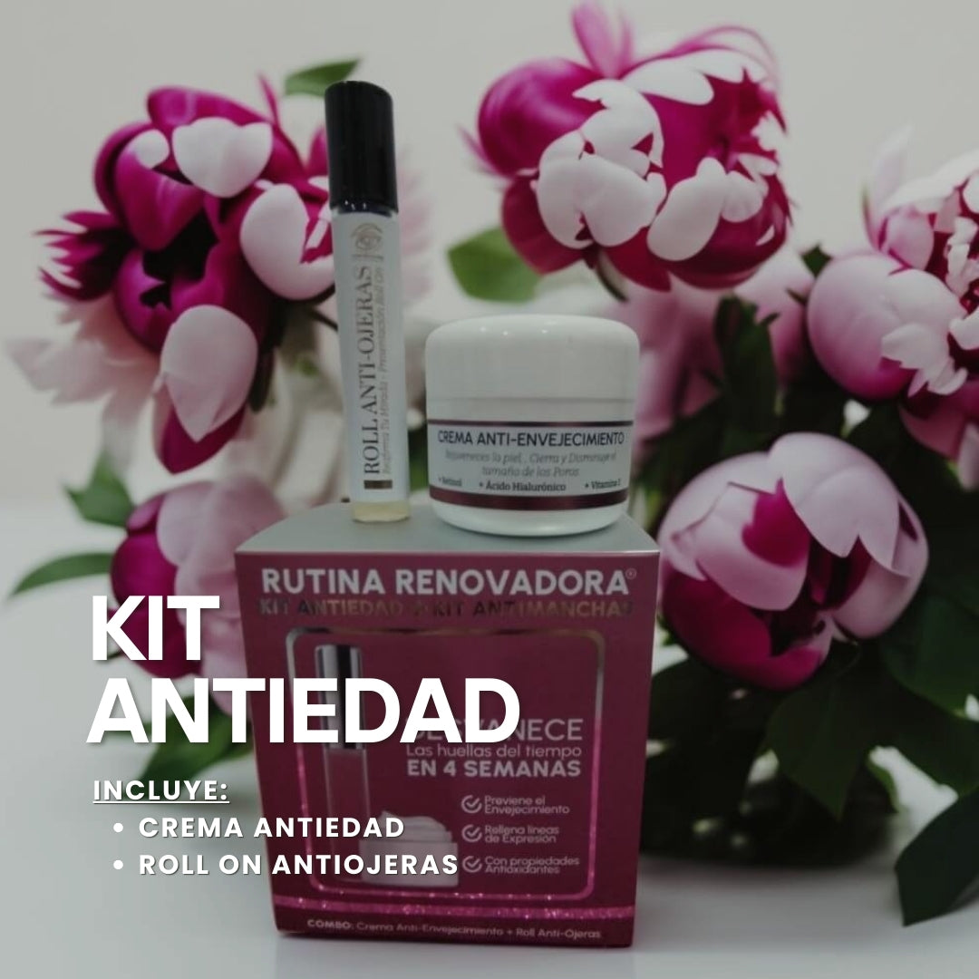 Kit Crema Antiedad + Roll On Antiojeras