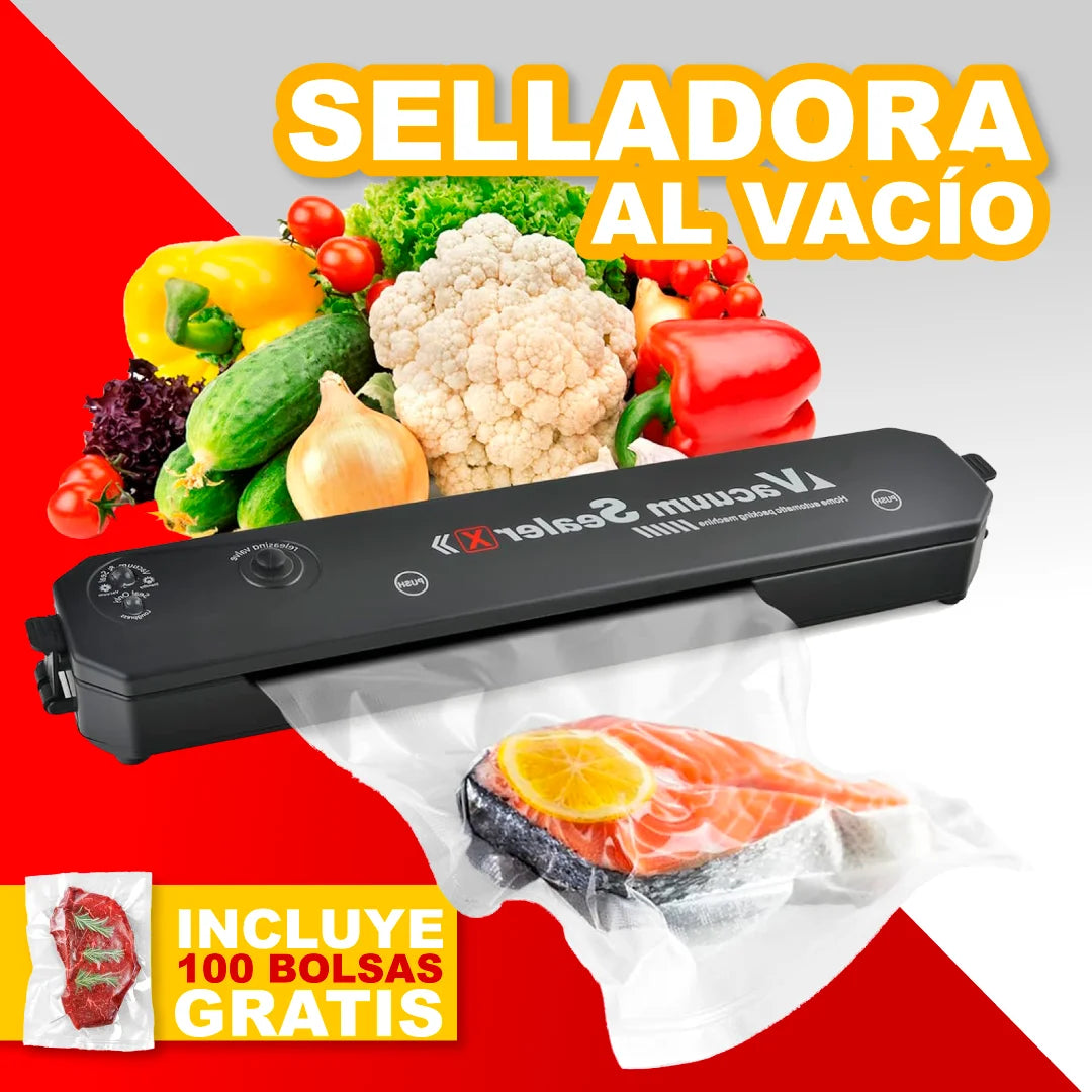 Selladora Al Vacío + 100 Bolsas Gratis